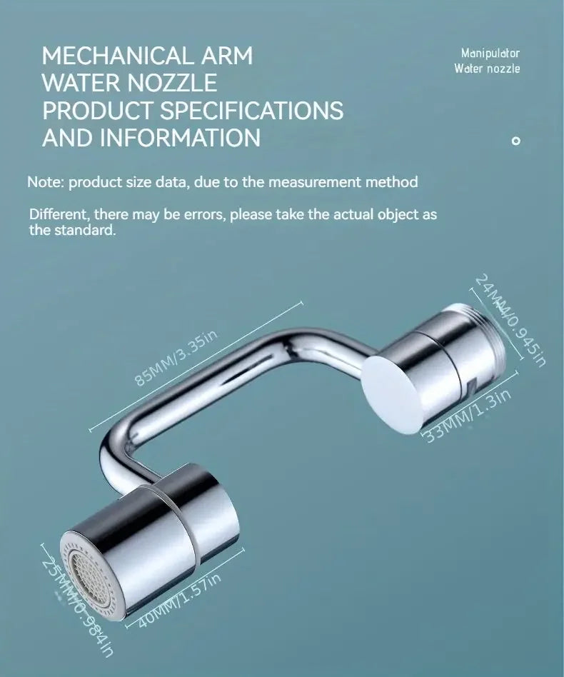 1pc 1080 Swivel Stainless Steel Faucet Extender Universal