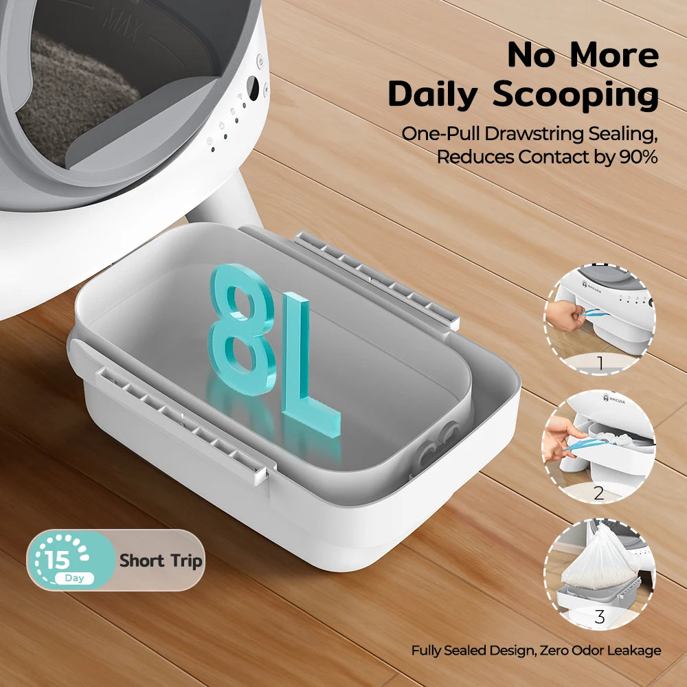 Open Litter Box Electric Self-Cleaning Cat Toilet 80l