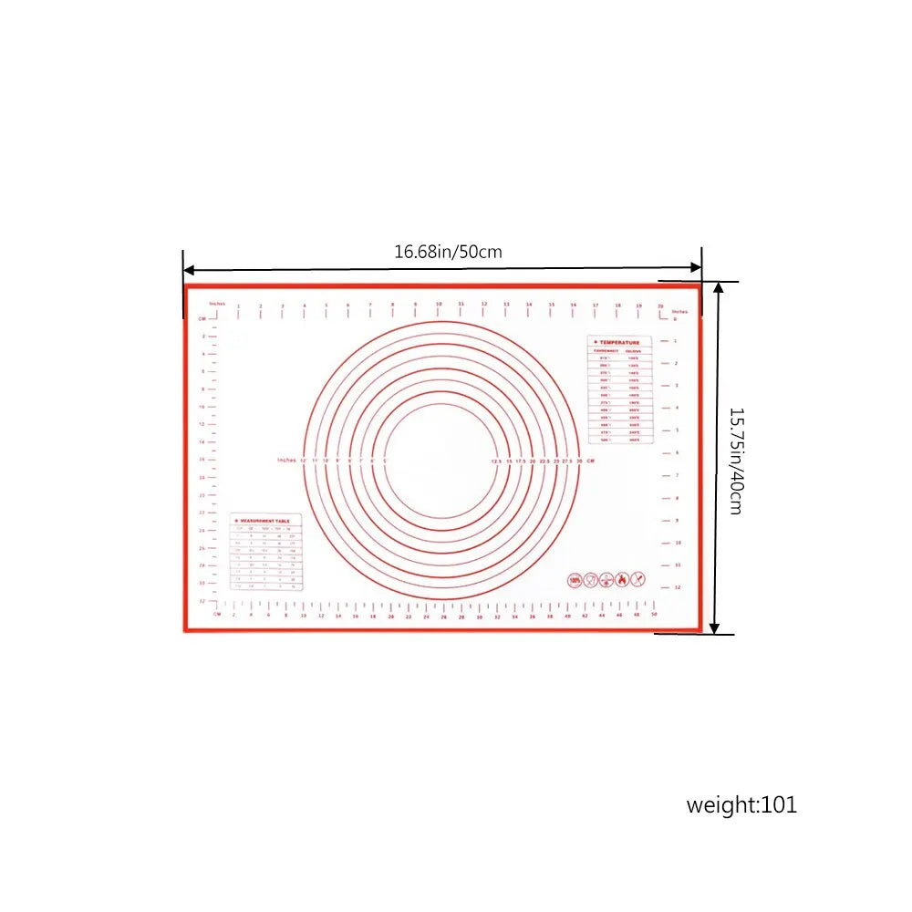 20x16 Inch Lager Silicone Pastry Mat Rolling Dough
