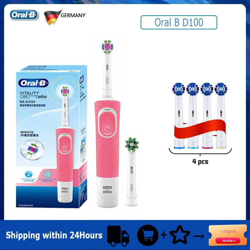 Oral D100 Electronic Toothbrush Adult Rechargeable Cross Action