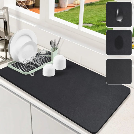 Countertop Dish Drying Mat Absorbent Drain Mat Non