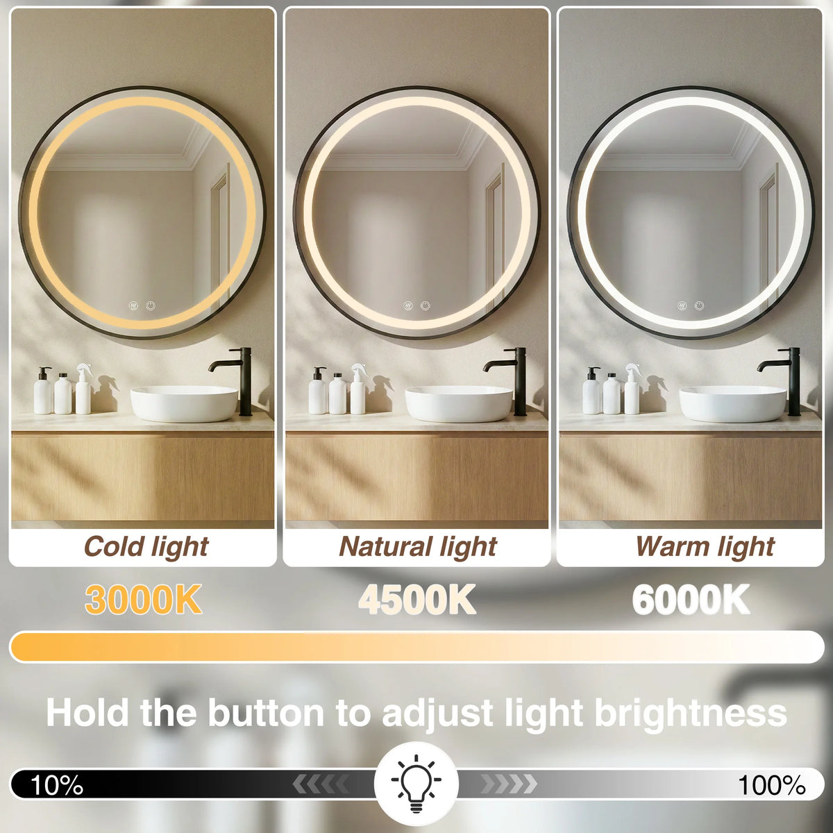 Smart Light Led Bathroom Cabinet Storage Wall Mounted