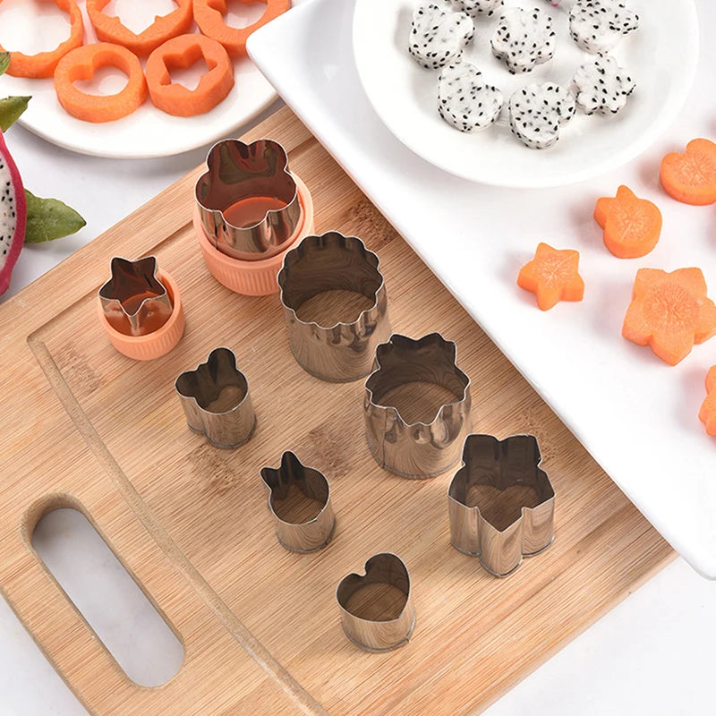 1set Multi-Style Vegetables Cookie Cutter Embossing Mould Cook