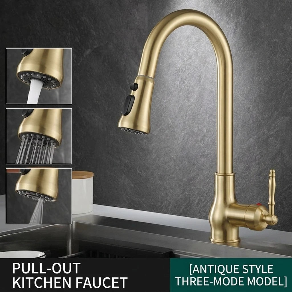 Articulated Faucet Sink Mixer Tap Only Antique Bronze
