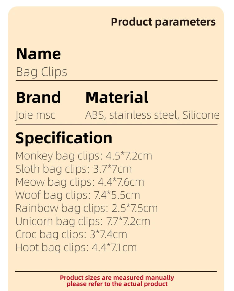 Joie Bag Clips Food Storage Creative Snack Clip