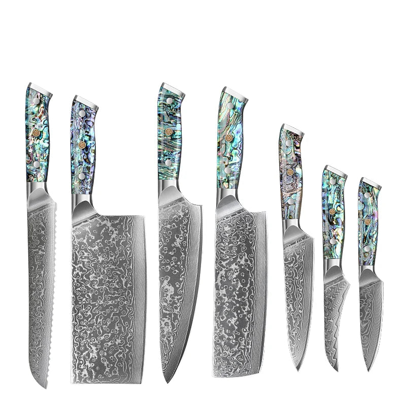 1-7 Chef Knife Super Sharp Japanese Damascus Steel