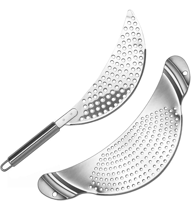 Lmetjma Stainless Steel Pot Strainer Handle Pasta Strainer
