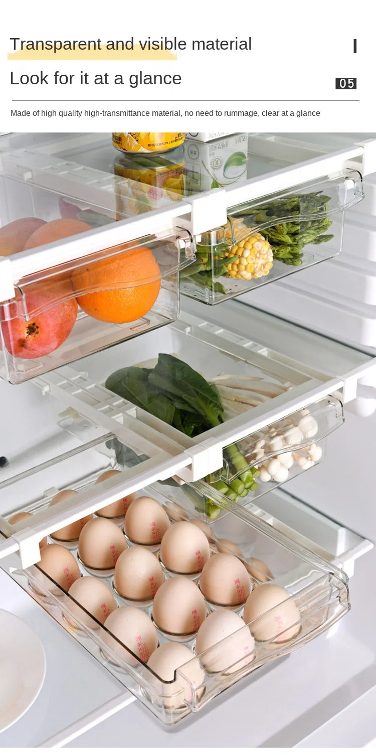 Fridge Organizer Fruit Egg Refrigerator Storage Rack Under-Shelf