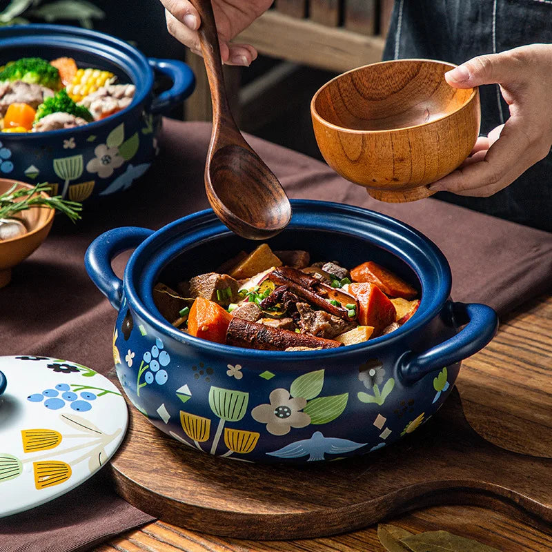 Korean Ceramic Casserole Creative Drum-Shaped Stew Pot Spodumene