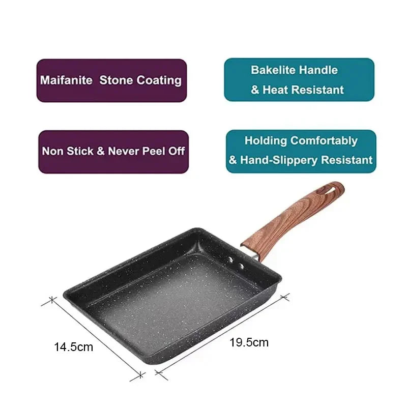Non-Stick Omelette Pan Tamagoyaki Wok Japanese Egg Pan