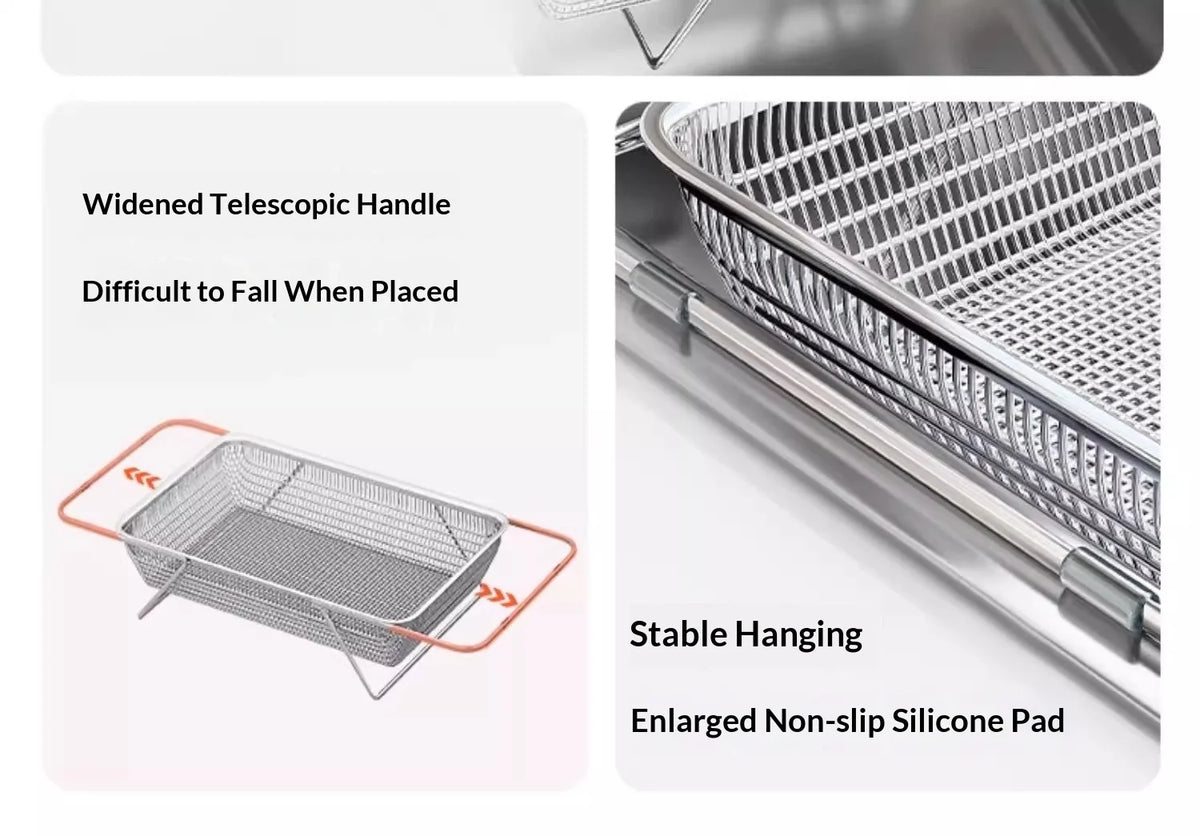 Expandable Stainless Steel Drain Basket 304 Grade Retractable