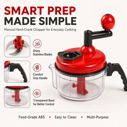 Food Chopper Quick Hand Crank Vegetable Processor Onion