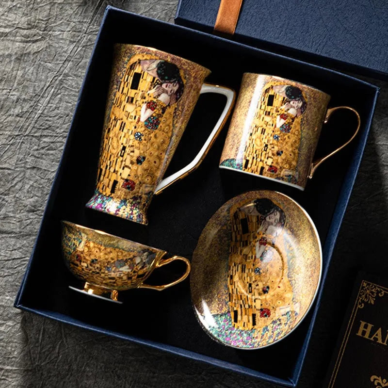 European Bone China Ceramic Coffee Cup Dish Spoon
