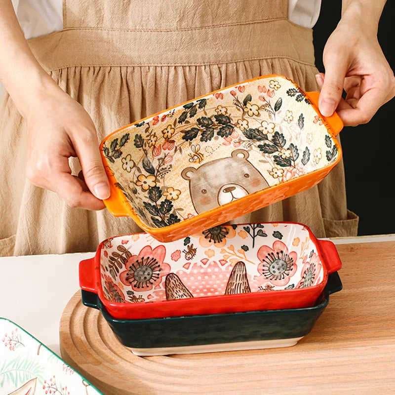 Ywdl Ceramic Baking Dish Roasting Lasagna Pan Rectangular