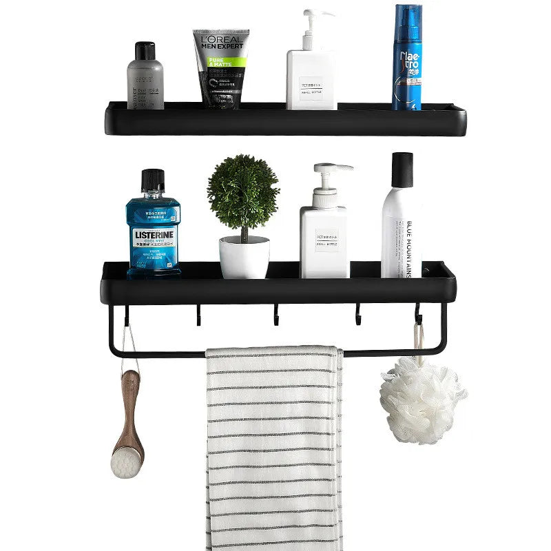 Bathroom Shelf Black Bathroom Shampoo Shower Storage Rack