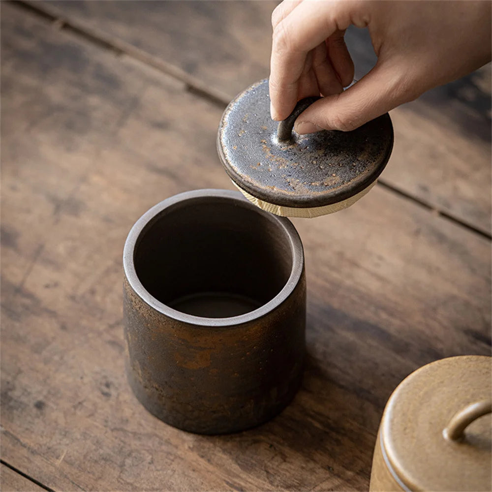 Ceramic Tea Caddy Sealed Jar Small Tea Box