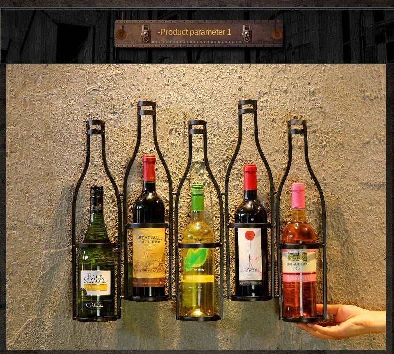 American Industrial Style Iron Hanging Wine Rack Material