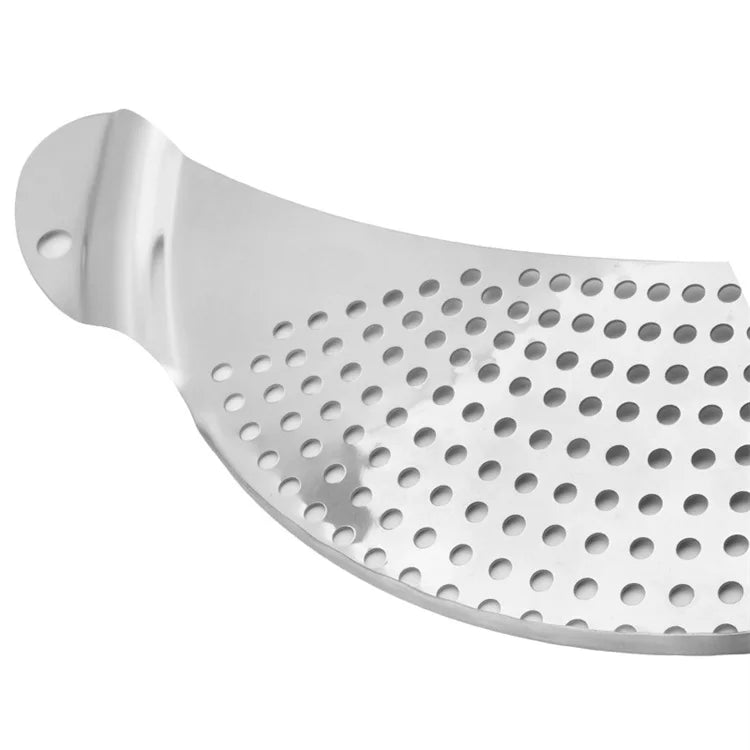 Stainless Steel Pot Strainer Colander Handle Held Crescent