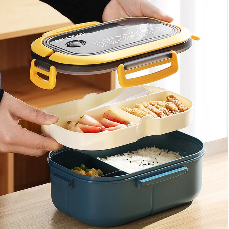 Double-Layer Lunch Box Compartment Fruit Food Box Microwave