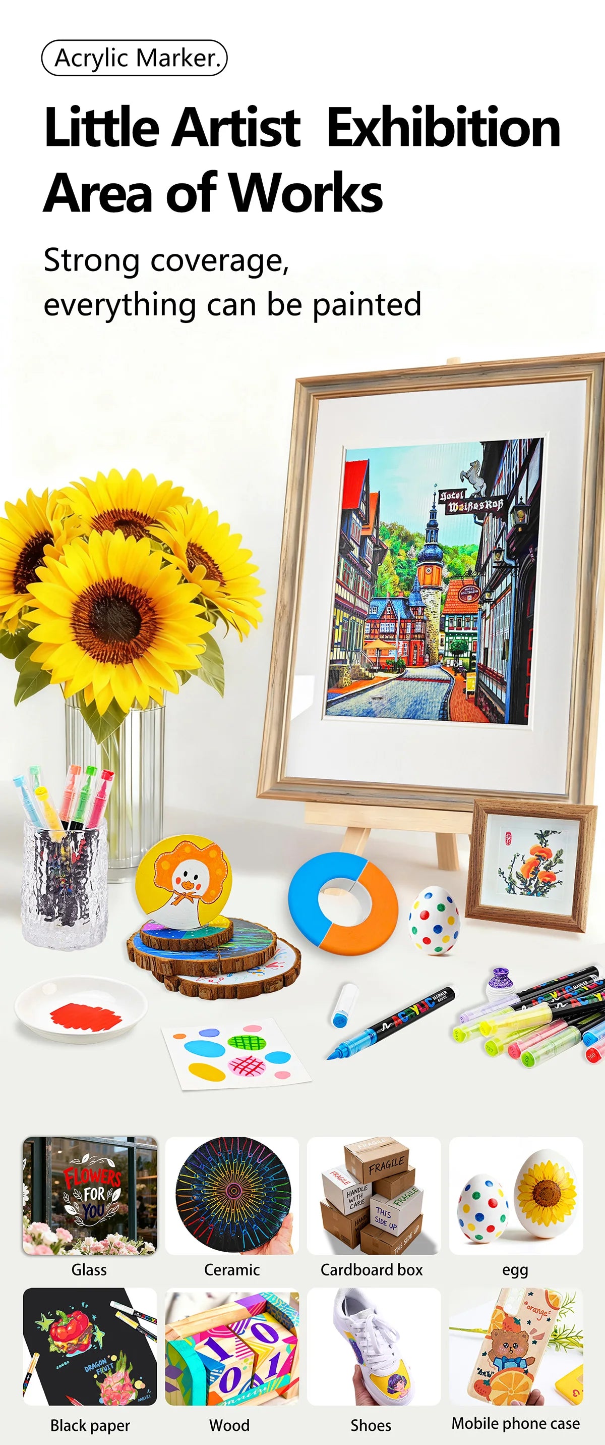 Gn 366 Colors Acrylic Paint Pens Markers Brush