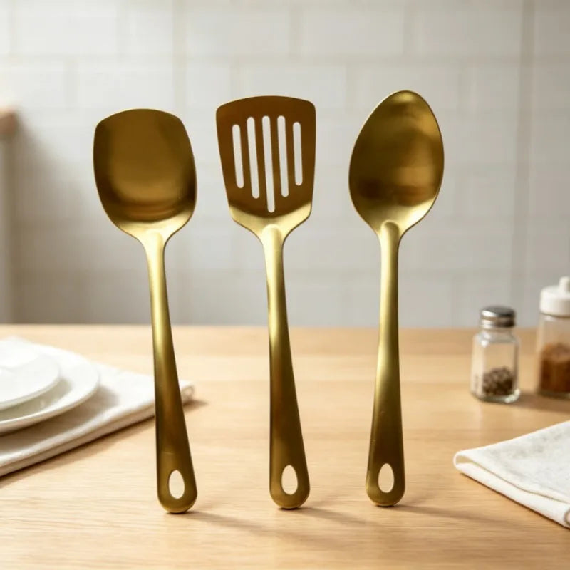 Gold Utensils Stainless Steel Cooking Cooking Spatula Slotted