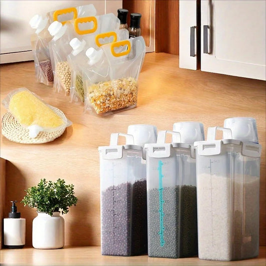 4pcs/Set Airtight Food Storage Container Lid Ideal Grain