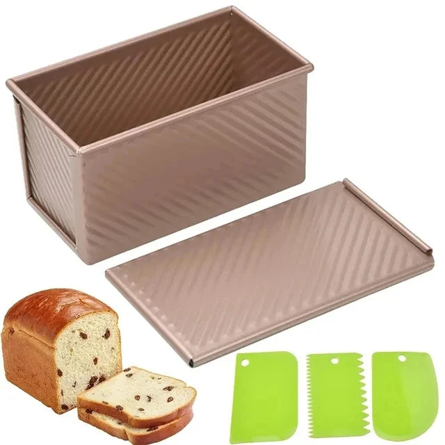 Non-Stick Loaf Pan Carbon Steel Corrugated Lid Homemade