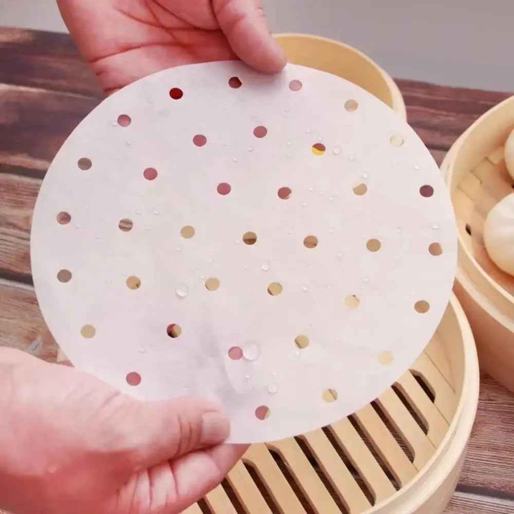 100pcs Durable 4/5/6/7/8in Steamer Paper Disposable Round Buns