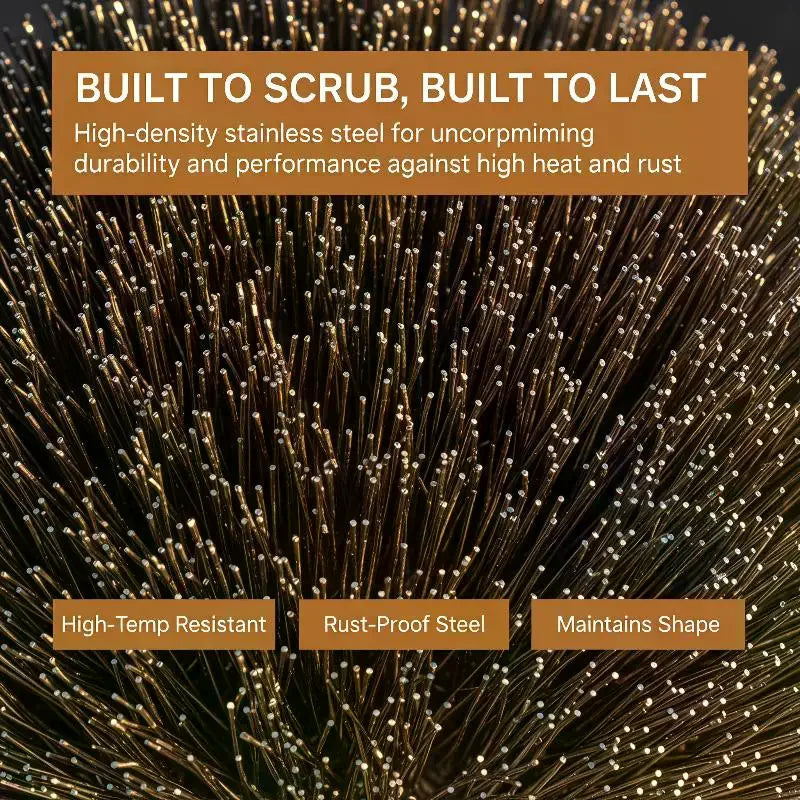 Grill Cleaning Brush Rust Resistant Metal Bbq Scrubber