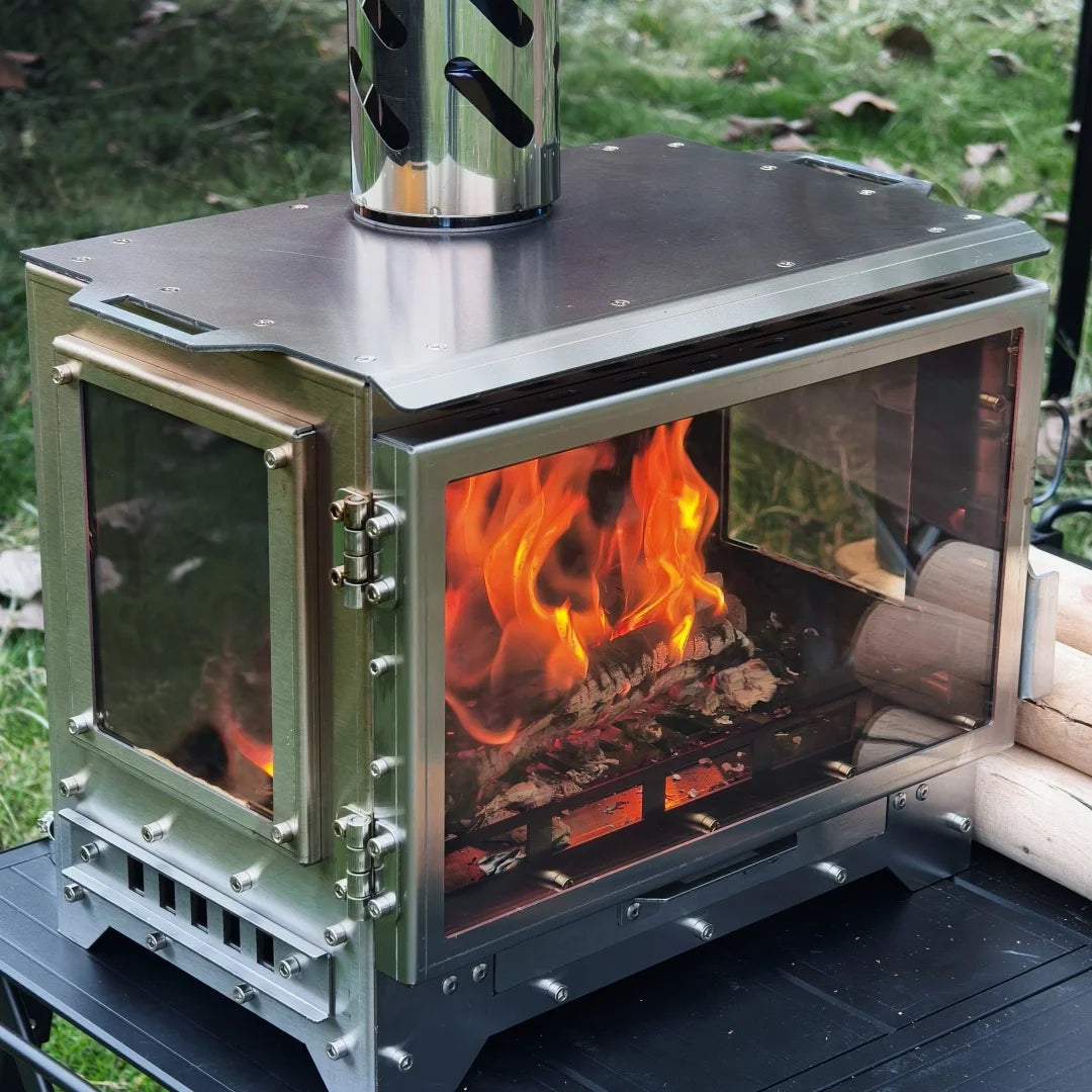 Smilodon Camping Wood Stove 430ss Smokeless Fireplace Tent