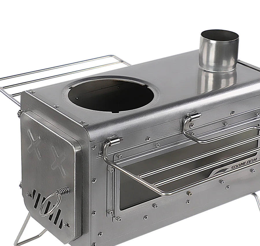 Soomloom Stainless Steel Firewood Stove Side Shelf Firewood
