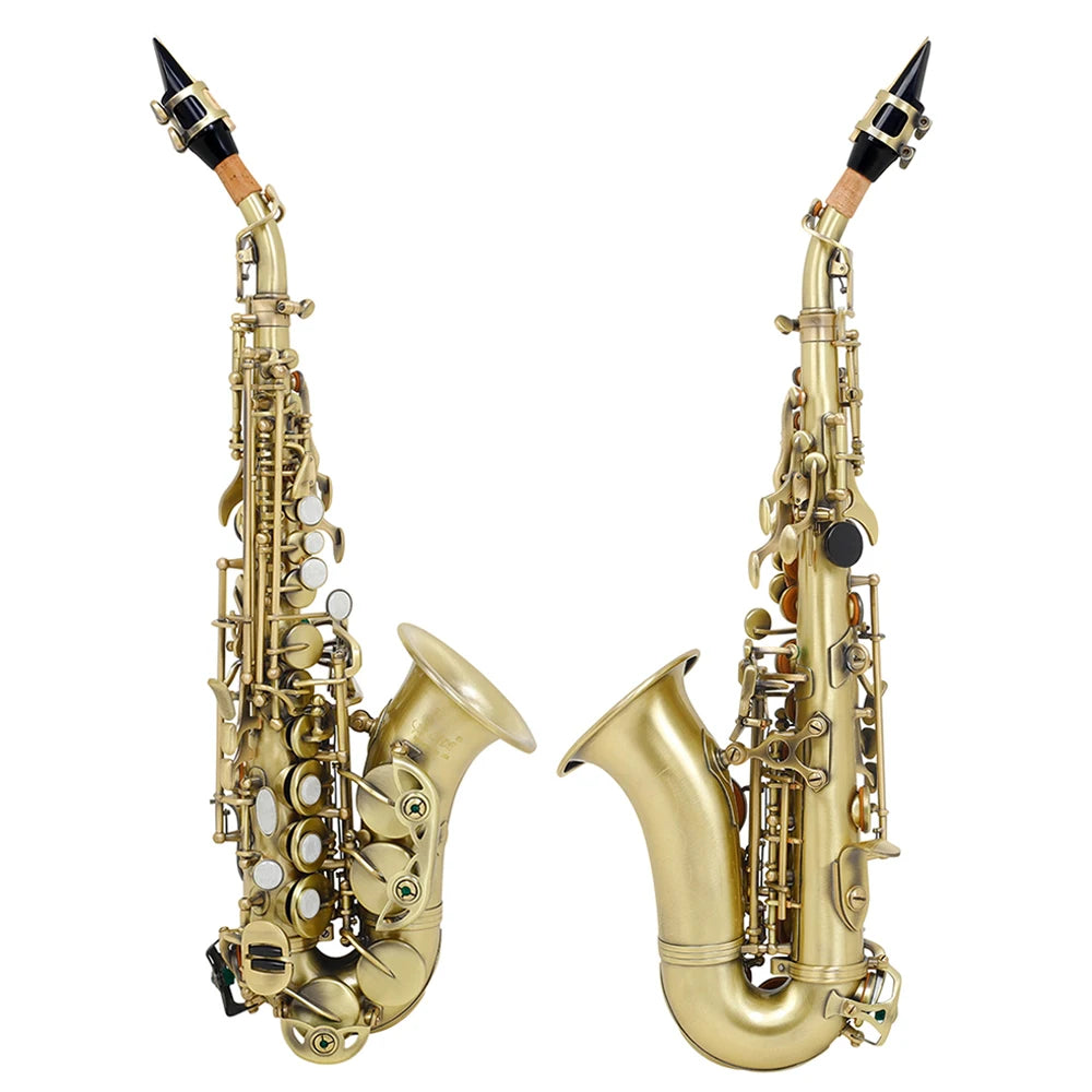 Slade Soprano Saxophone Flat Brass Sax Professional Saxophone