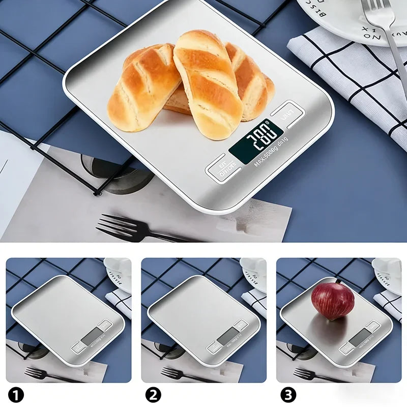 Digital Scale 10/5kg-1g Led Display Stainless Steel Panel