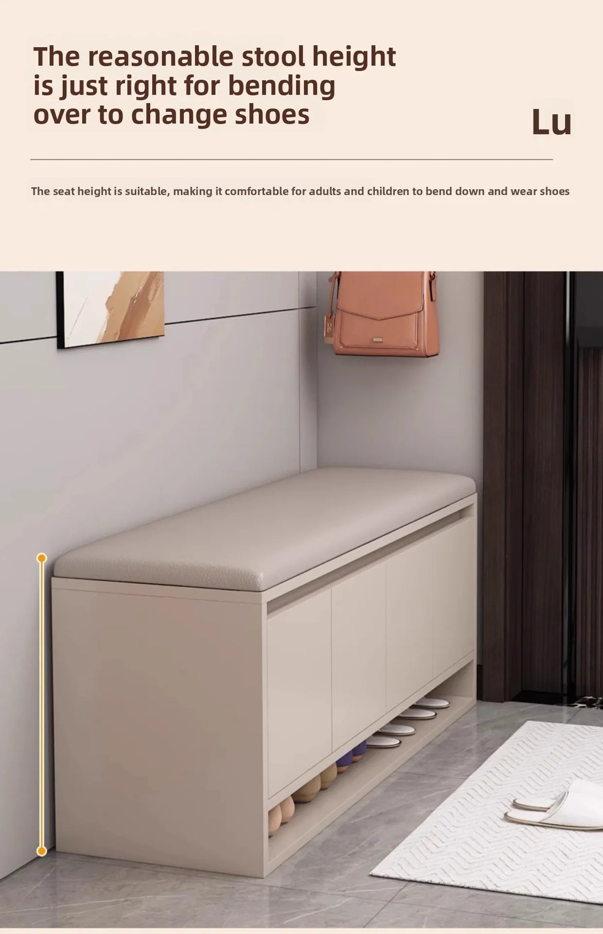 Shoe Storage Bench Cushion Seat Entryway Shoe Cabinet