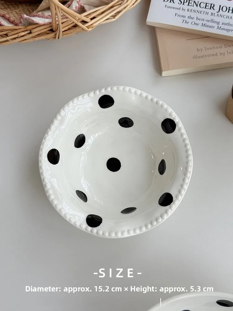 Hebden Style Creative Irregular Ceramic Diningware Black White