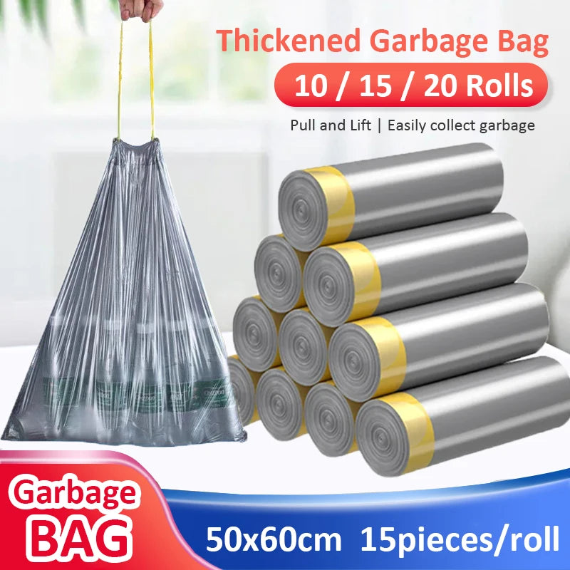 5/10/15/20 Rolls Drawstring Trash Bags Trash Can Thicken
