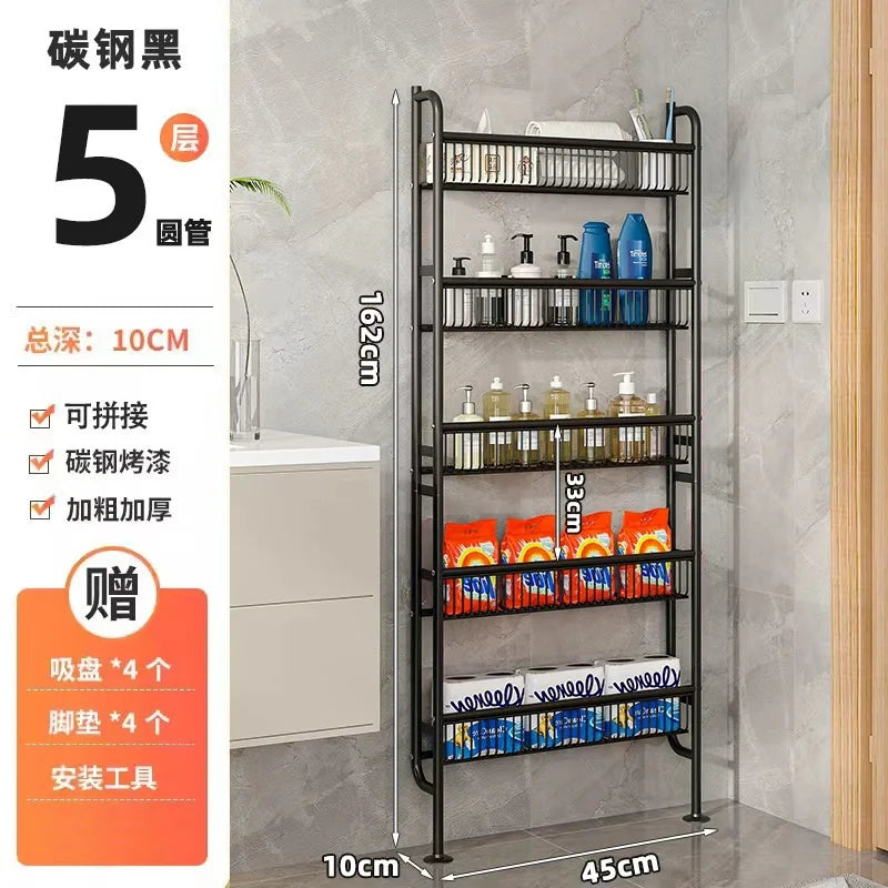 Behind Door Slim Storage Rack Narrow Organizer Shelf