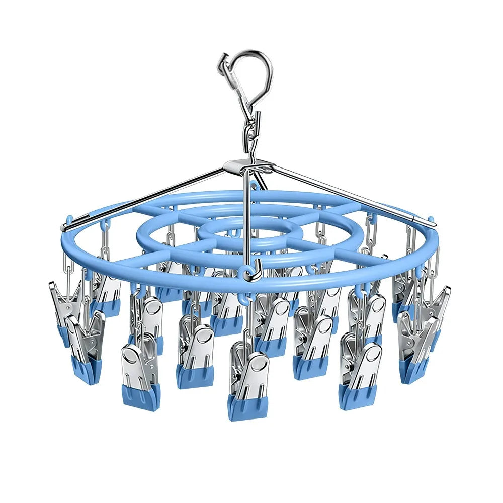 Stainless Steel Clothes Drying Rack Non-Slip 18/24 Clips