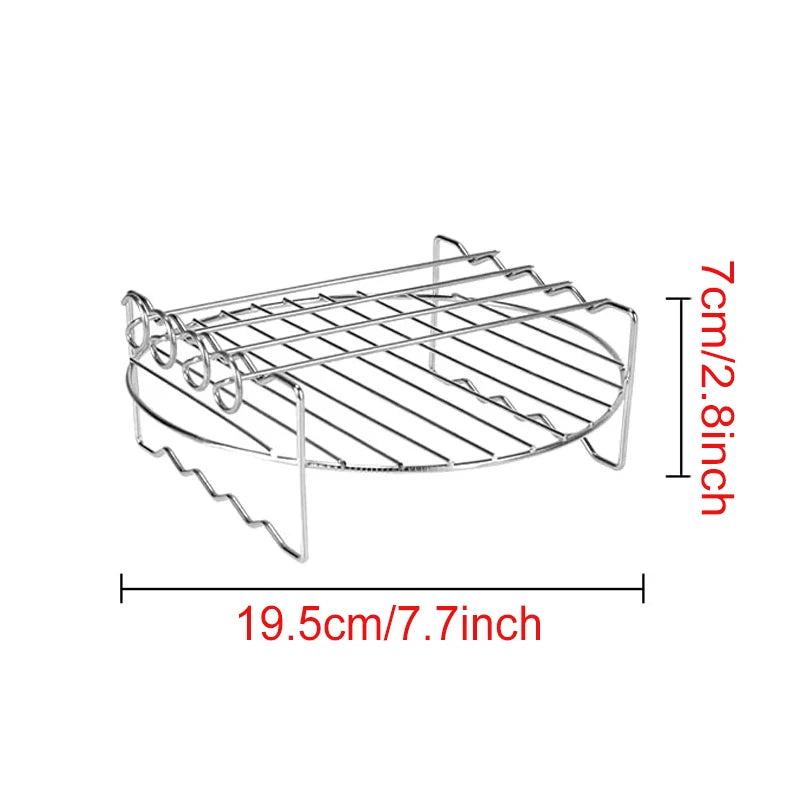 Air Fryer Baking Rack Metal Square/Round/Rectangle Oven Grill