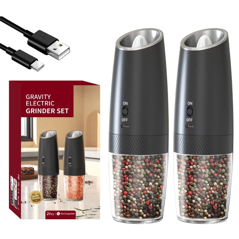 Usb Rechargeable Electric Salt Pepper Grinder Adjustable