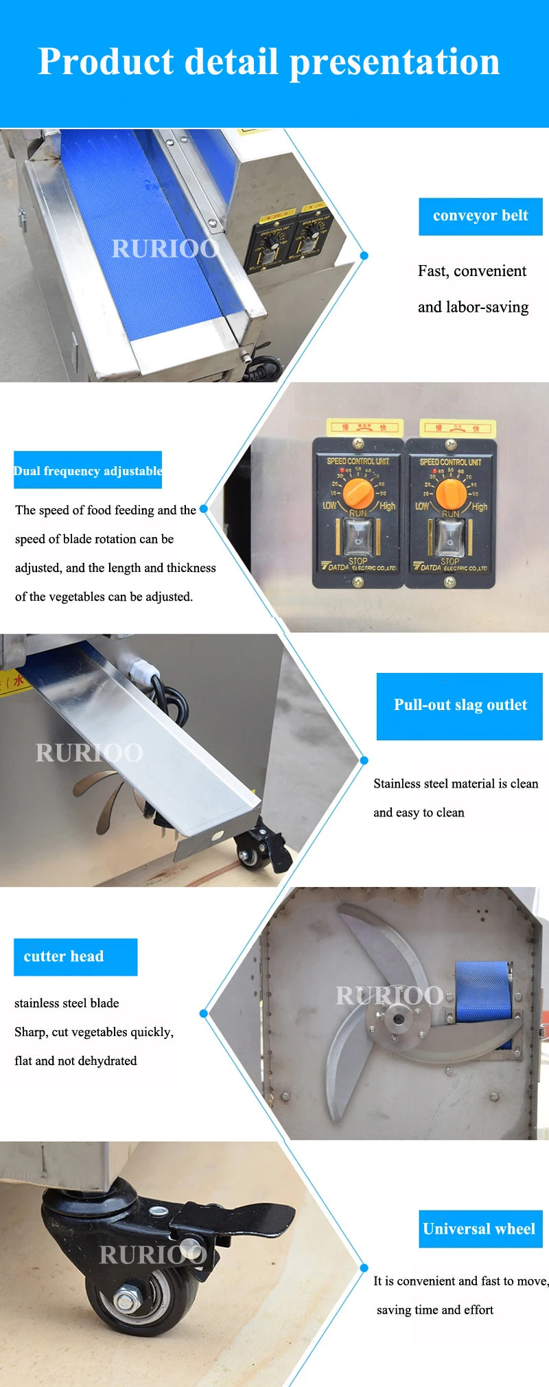 Commercial Vegetable Cutter Electric Slicer Stainless Steel