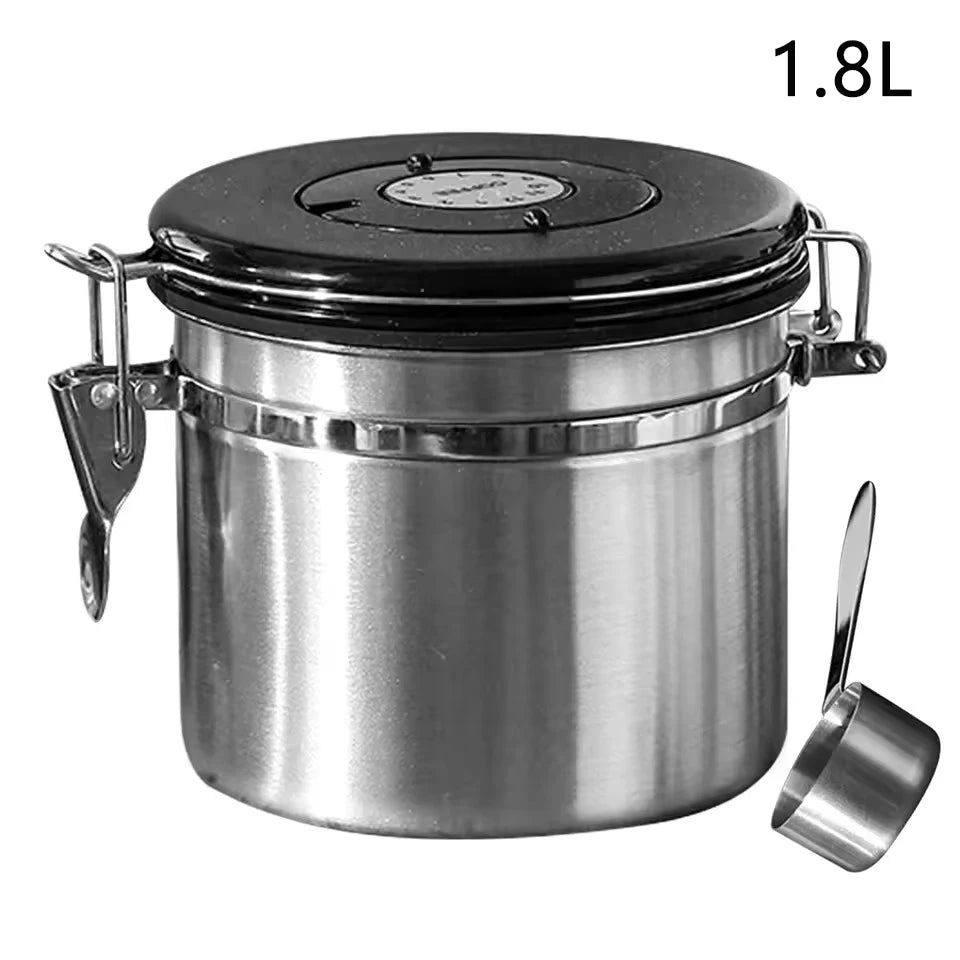 304 Stainless Steel Coffee Beans Vacuum Storage Jar