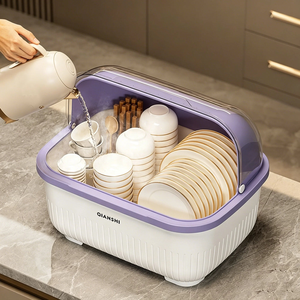 Dish Rack Protective Cover - Space-Saving Dust-Proof Storage