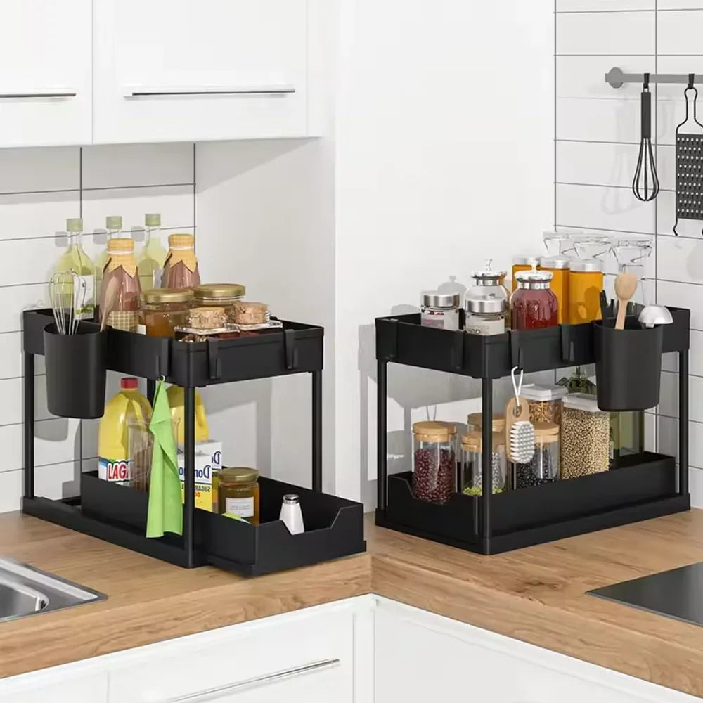 Tier Under Sink Organizer Sliding Cabinet Basket Organizer