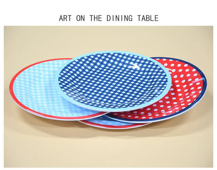 9in Imitation Porcelain Dinner Plate Serving Cake Tray