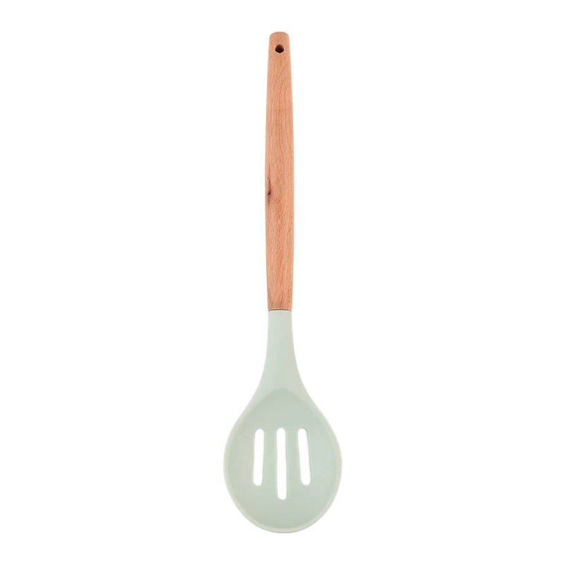 1pc Silicone Skimmer Colander Slotted Serving Spoon Salad