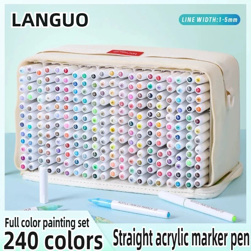 Languo 240/9 Colors Direct Liquid Acrylic Paint Pens