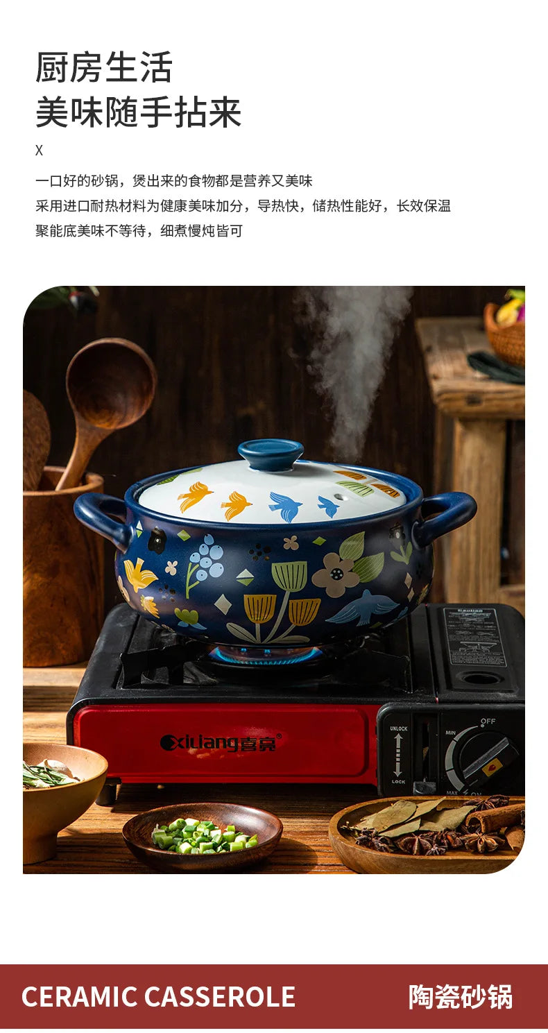 Korean Ceramic Casserole Creative Drum-Shaped Stew Pot Spodumene