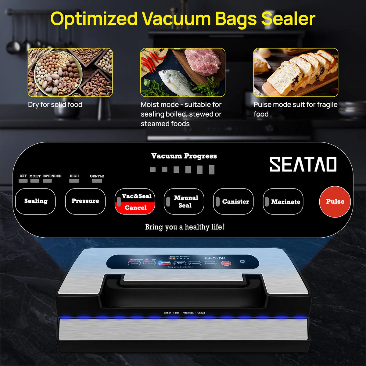 Seatao Vh5188 Vacuum Packing Machine Built In Cutter&Storage