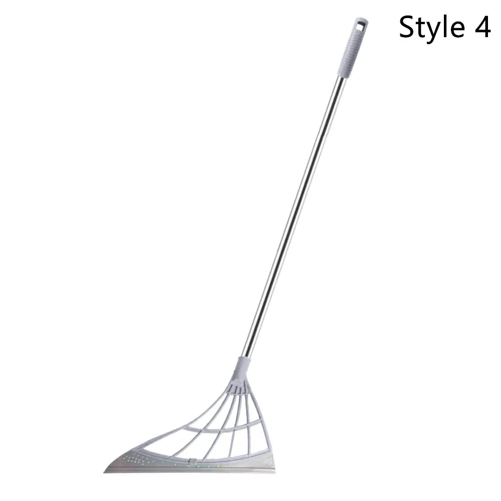 Silicone Floor Scraper Broom - Non-Stick Hair &
